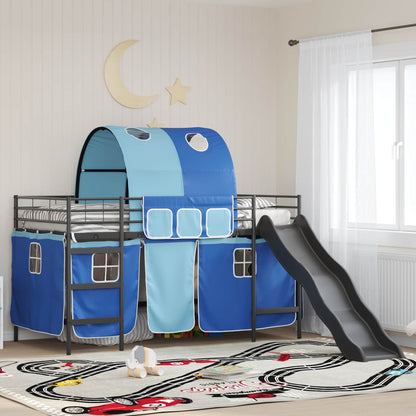 Kids'Loft Bed Frame Black and Blue 79.5 x 200 cm Metal