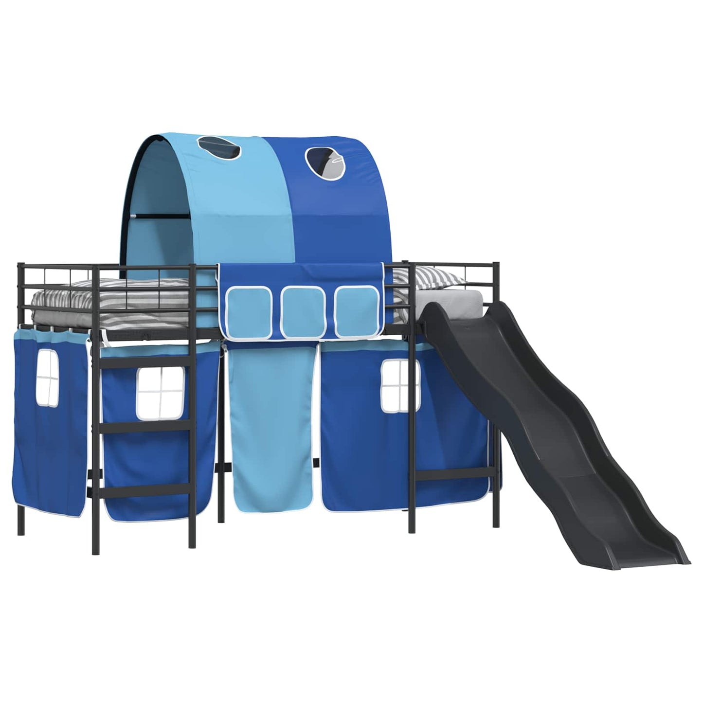 Kids'Loft Bed Frame Black and Blue 90 x 190 cm Metal