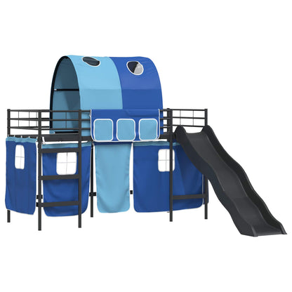 Kids'Loft Bed Frame Black and Blue 90 x 190 cm Metal