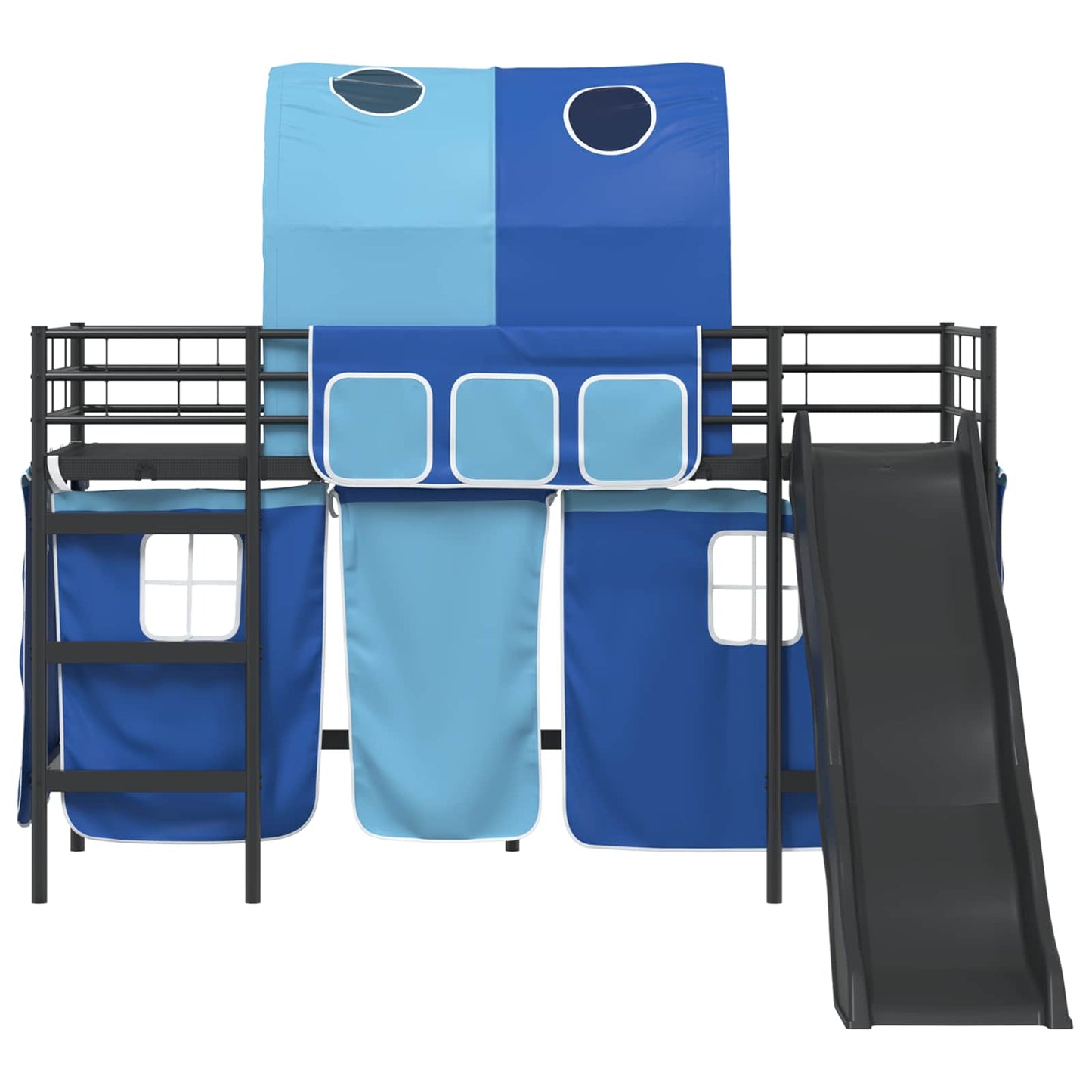 Kids'Loft Bed Frame Black and Blue 90 x 190 cm Metal