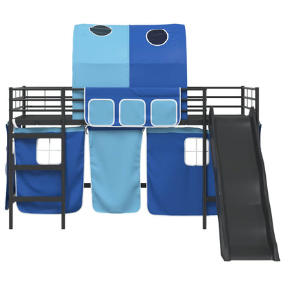 Kids'Loft Bed Frame Black and Blue 90 x 200 cm Metal