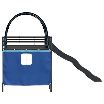 Kids'Loft Bed Frame Black and Blue 90 x 200 cm Metal