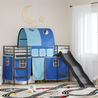 Kids'Loft Bed Frame Black and Blue 99.5 x 190 cm Metal