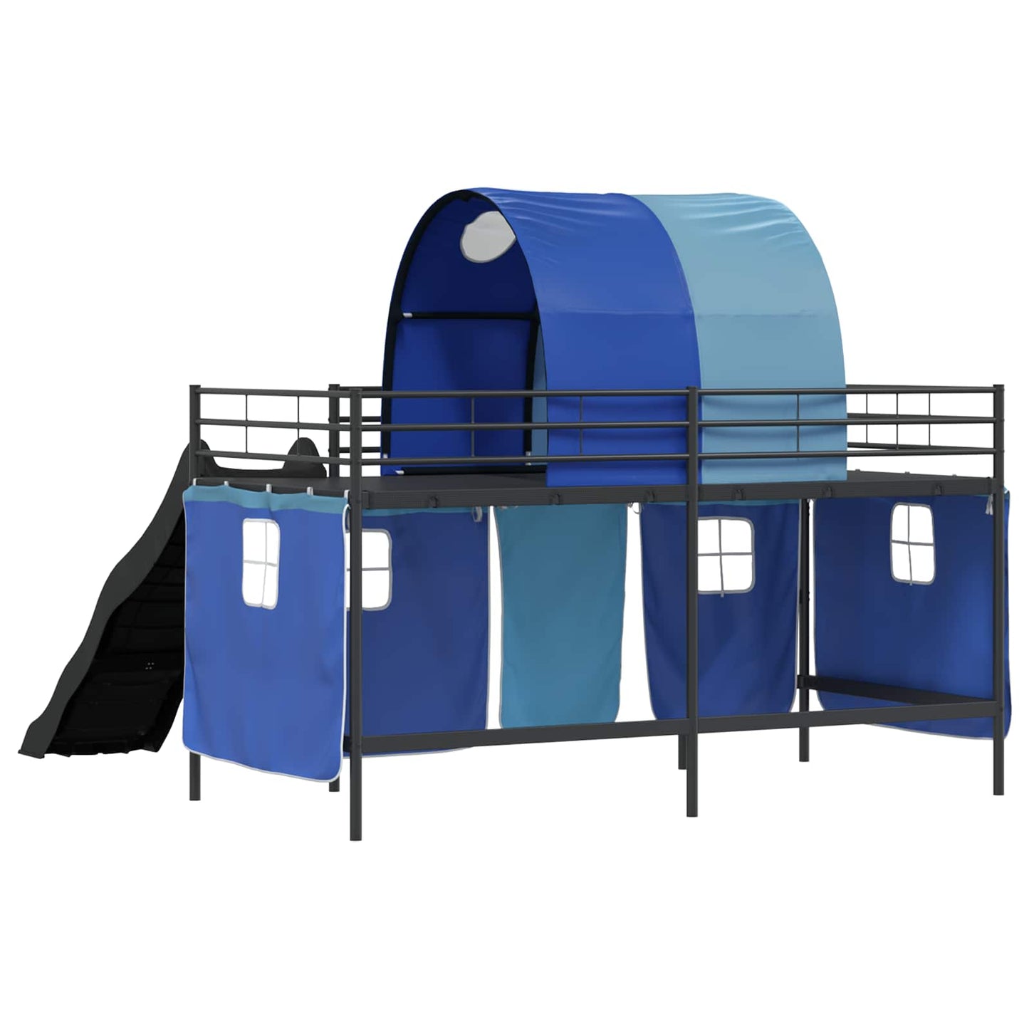 Kids'Loft Bed Frame Black and Blue 99.5 x 200 cm Metal