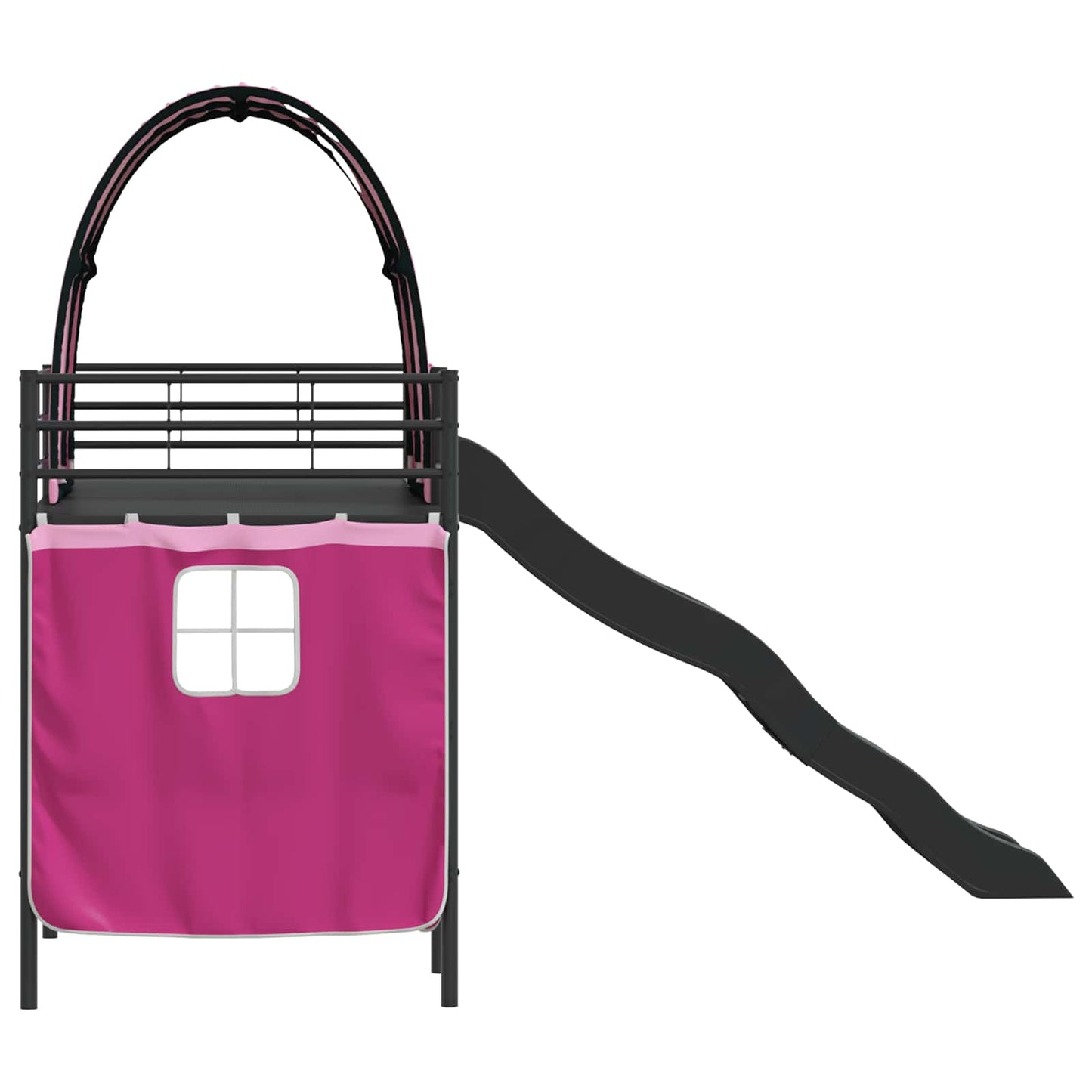 Kids'Loft Bed Frame Black and Pink 75 x 190 cm Metal