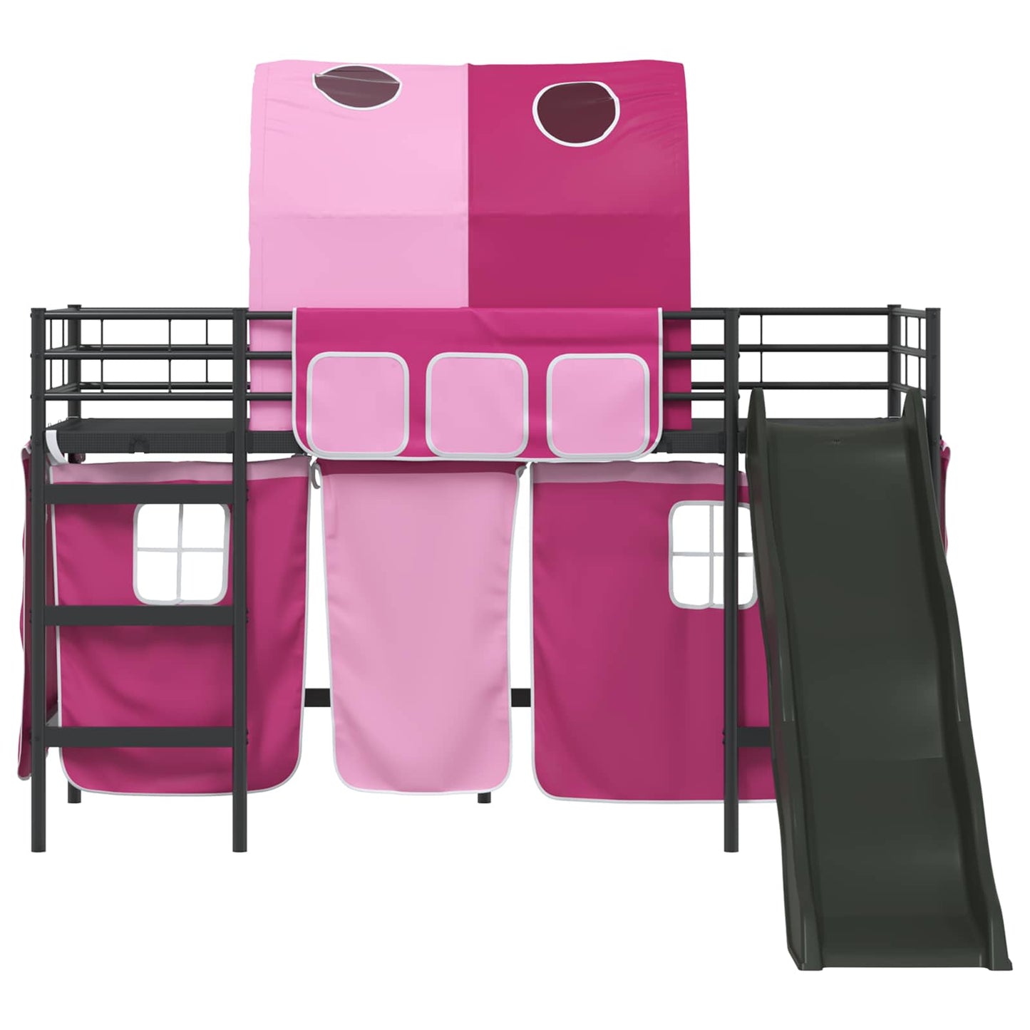 Kids'Loft Bed Frame Black and Pink 100 x 190 cm Metal
