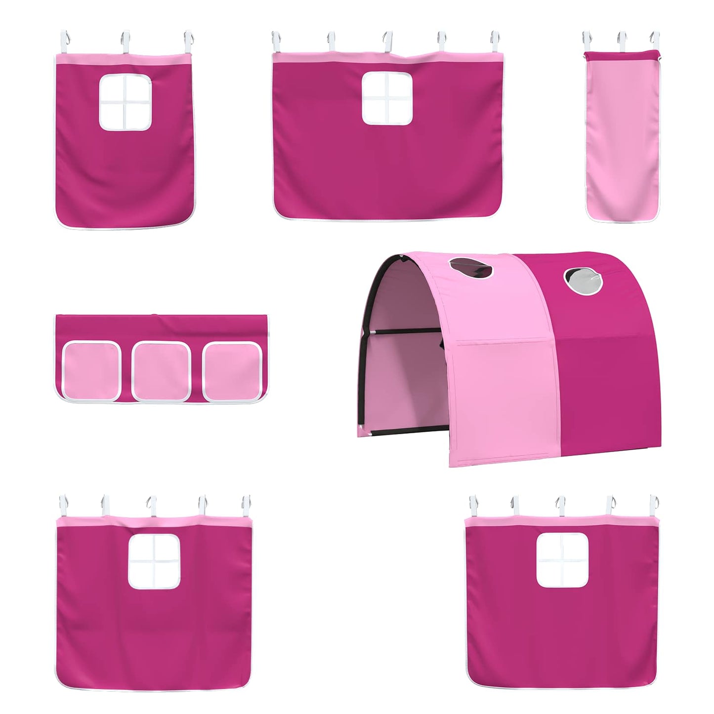 Kids'Loft Bed Frame Black and Pink 100 x 200 cm Metal