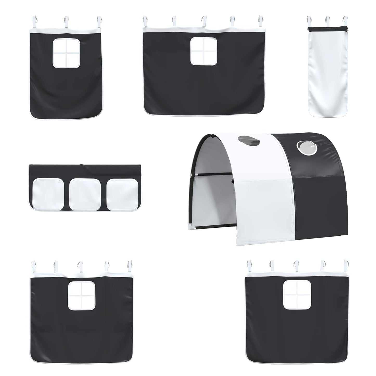Kids'Loft Bed Frame White and Black 90 x 190 cm Metal