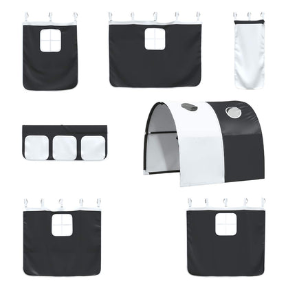 Kids'Loft Bed Frame White and Black 90 x 190 cm Metal