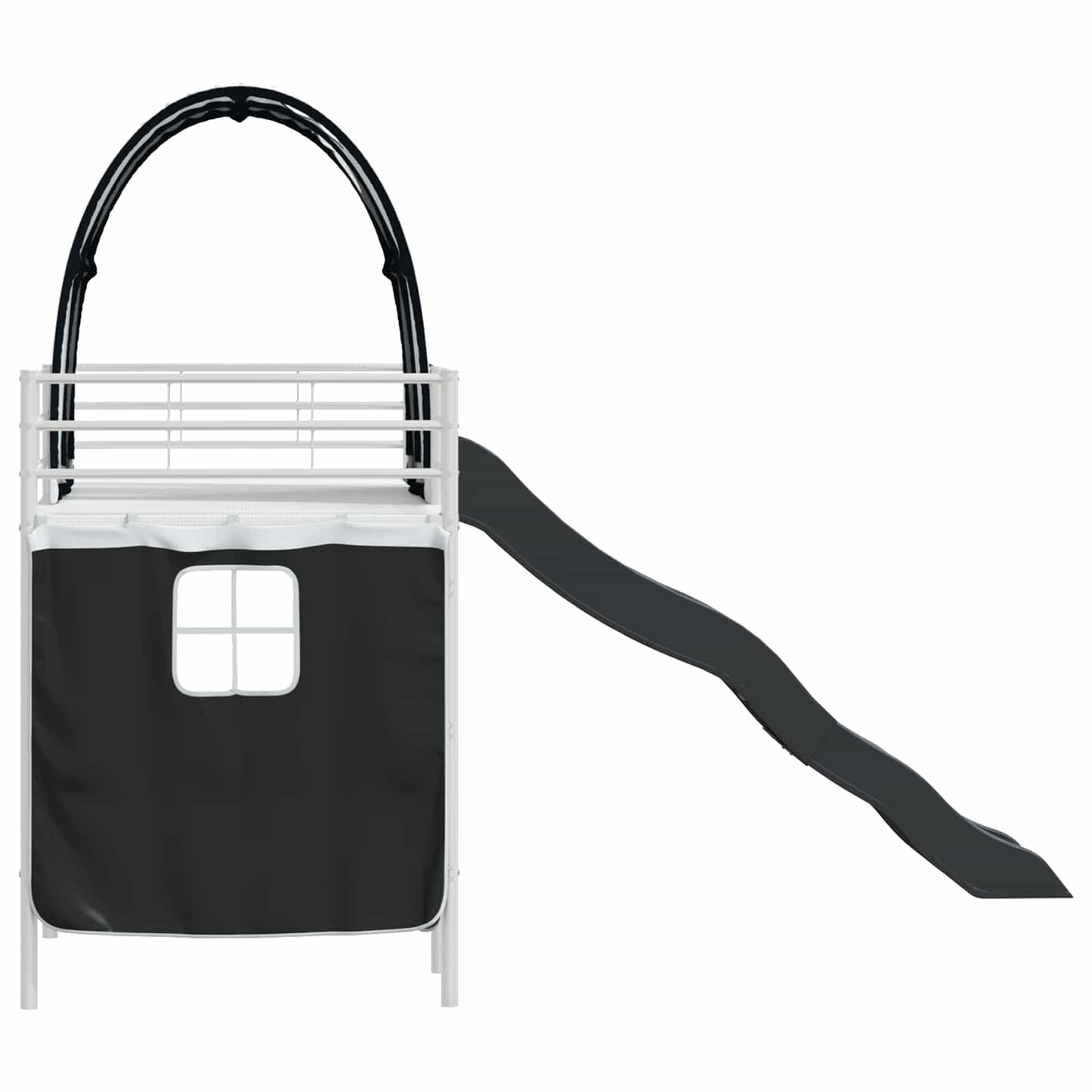 Kids'Loft Bed Frame White and Black 90 x 190 cm Metal