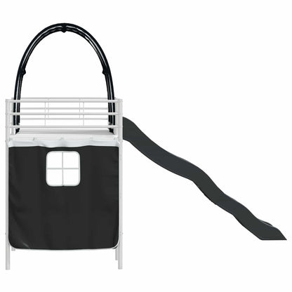 Kids'Loft Bed Frame White and Black 90 x 190 cm Metal