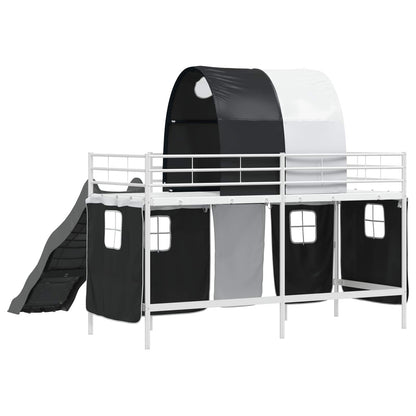 Kids'Loft Bed Frame White and Black 99.5 x 190 cm Metal