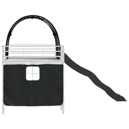 Kids'Loft Bed Frame White and Black 107 x 200 cm Metal