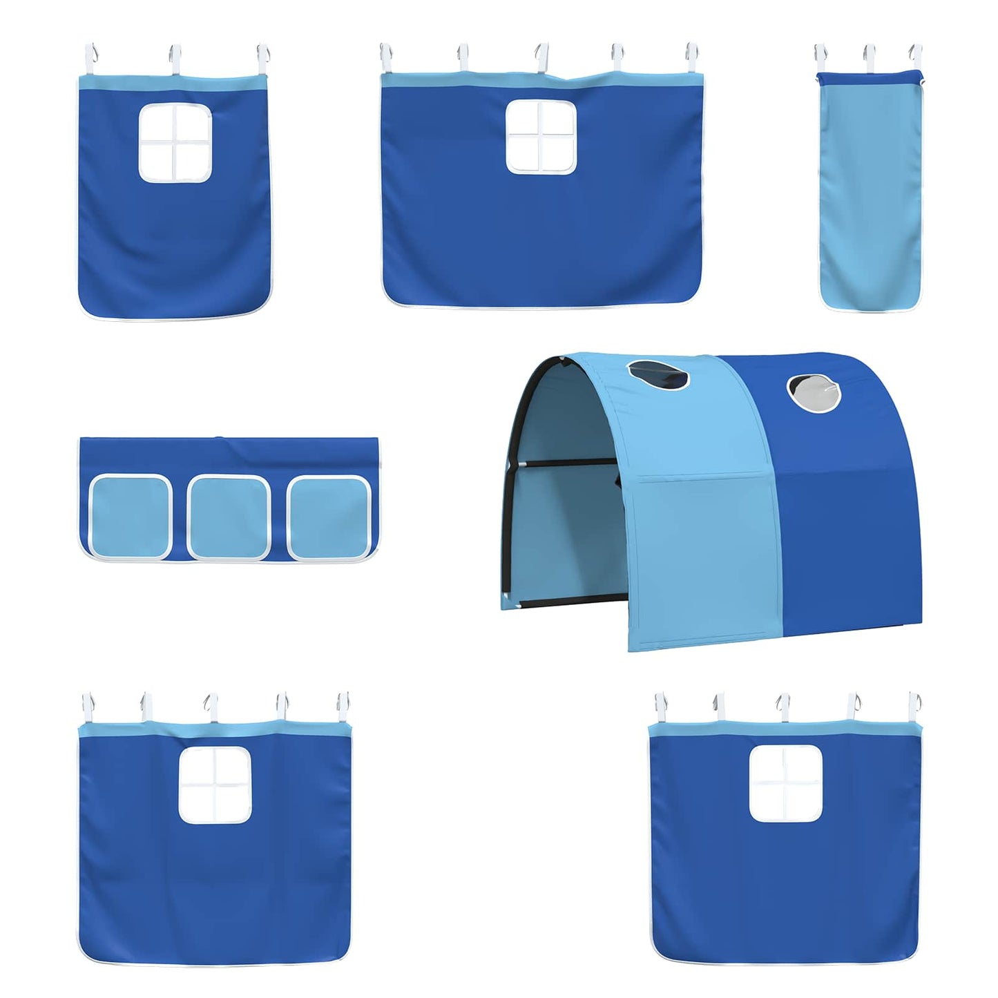 Kids'Loft Bed Frame White and Blue 80 x 200 cm Metal