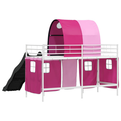 Kids'Loft Bed Frame White and Pink 90 x 190 cm Metal