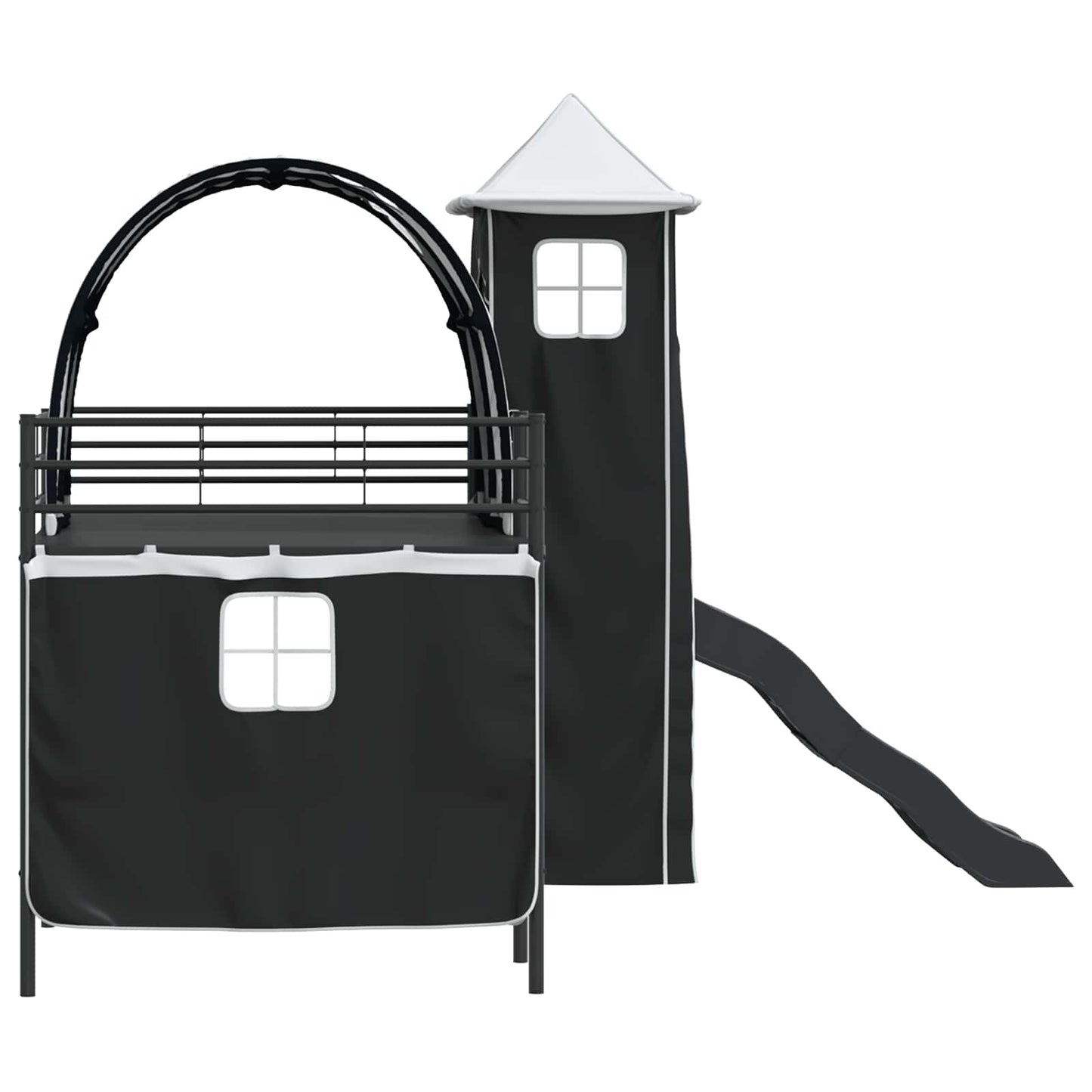 Kids'Loft Bed Frame Black 79.5 x 200 cm Metal
