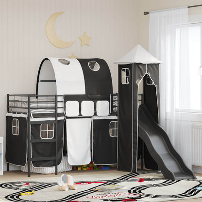 Kids'Loft Bed Frame Black 90 x 190 cm Metal