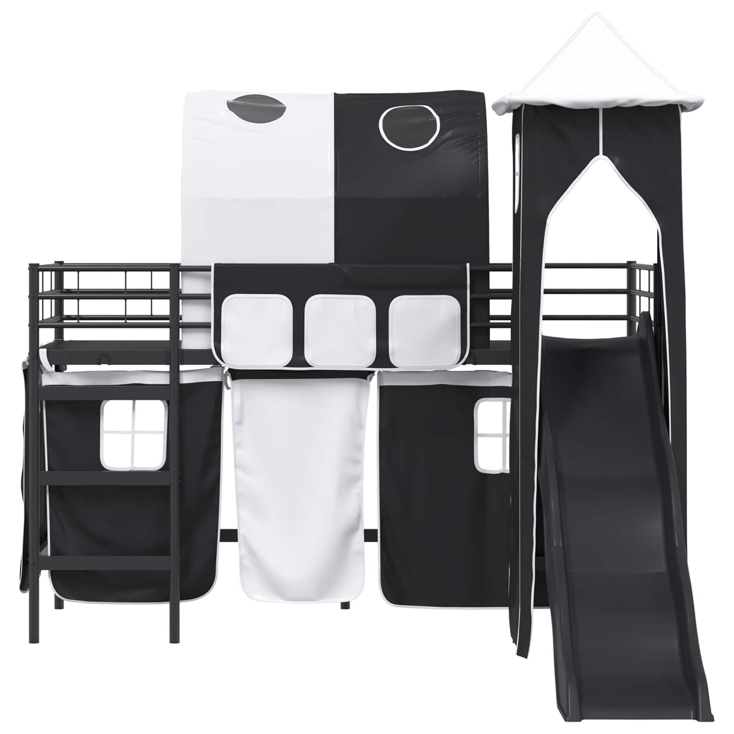 Kids'Loft Bed Frame Black 90 x 190 cm Metal