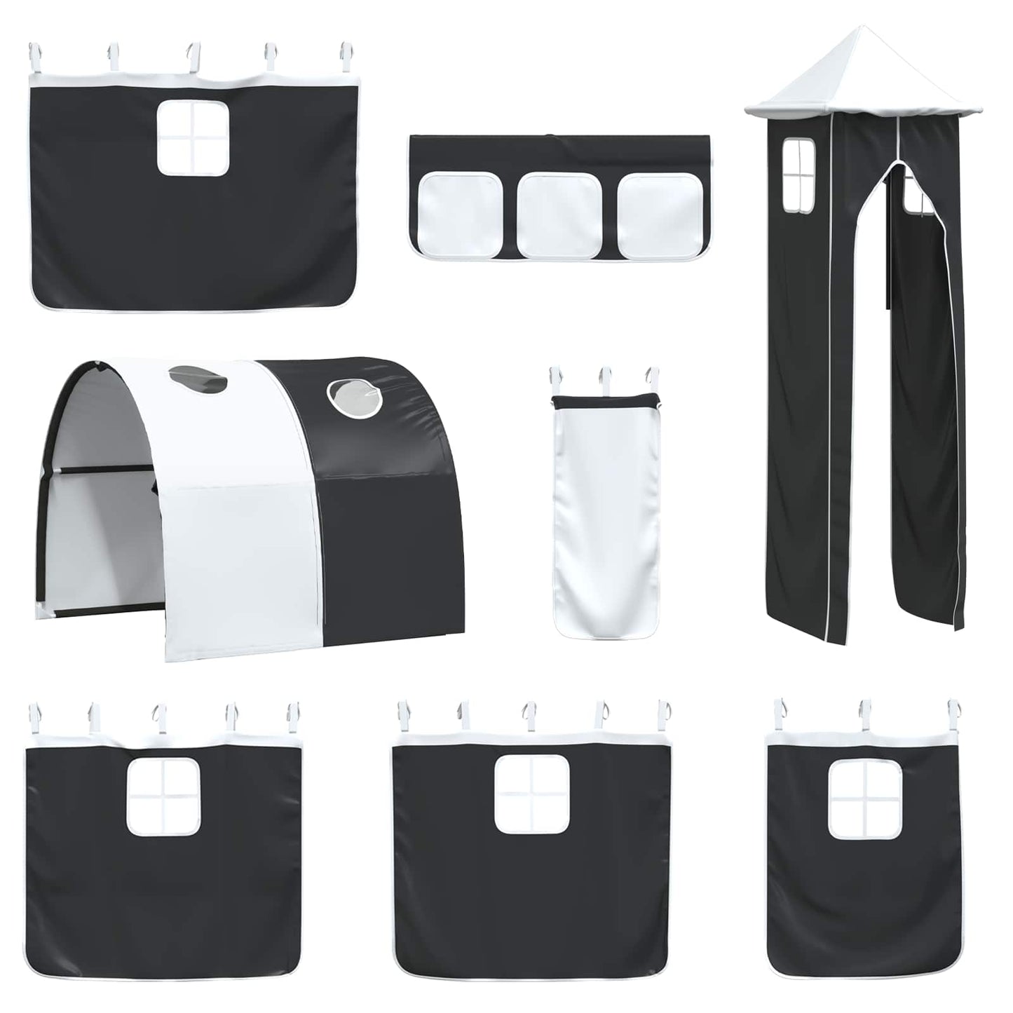 Kids'Loft Bed Frame Black 90 x 190 cm Metal