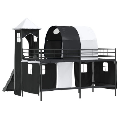 Kids'Loft Bed Frame Black 99.5 x 200 cm Metal