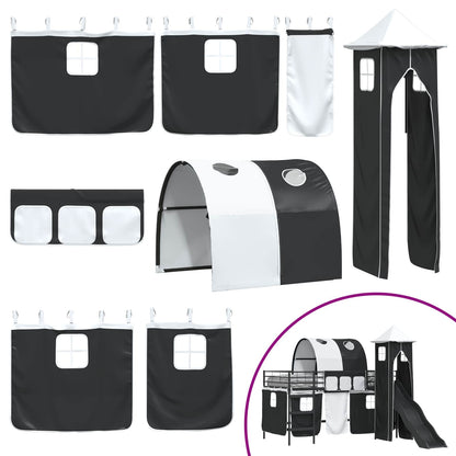 Kids'Loft Bed Frame Black 99.5 x 200 cm Metal