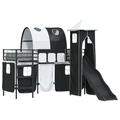 Kids'Loft Bed Frame Black 99.5 x 190 cm Metal