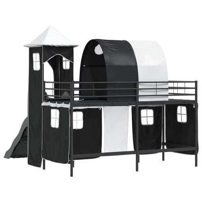 Kids'Loft Bed Frame Black 99.5 x 190 cm Metal