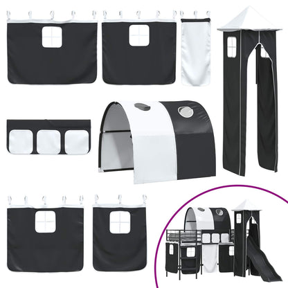 Kids'Loft Bed Frame Black 99.5 x 190 cm Metal