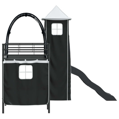 Kids'Loft Bed Frame Black 99.5 x 190 cm Metal
