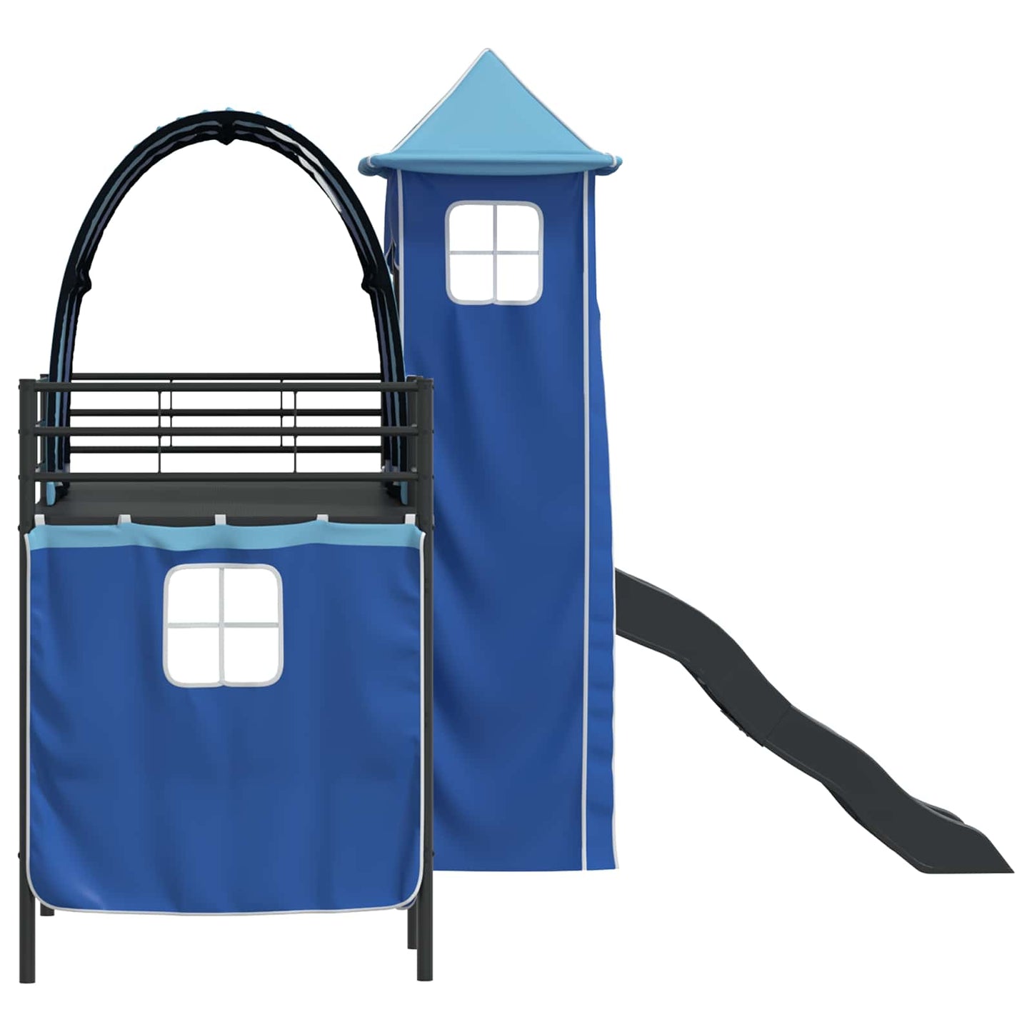 Kids'Loft Bed Frame Black and Blue 75 x 190 cm Metal