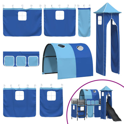 Kids'Loft Bed Frame Black and Blue 90 x 190 cm Metal