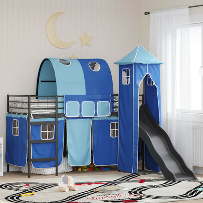 Kids'Loft Bed Frame Black and Blue 99.5 x 190 cm Metal