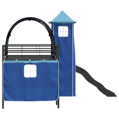 Kids'Loft Bed Frame Black and Blue 99.5 x 200 cm Metal