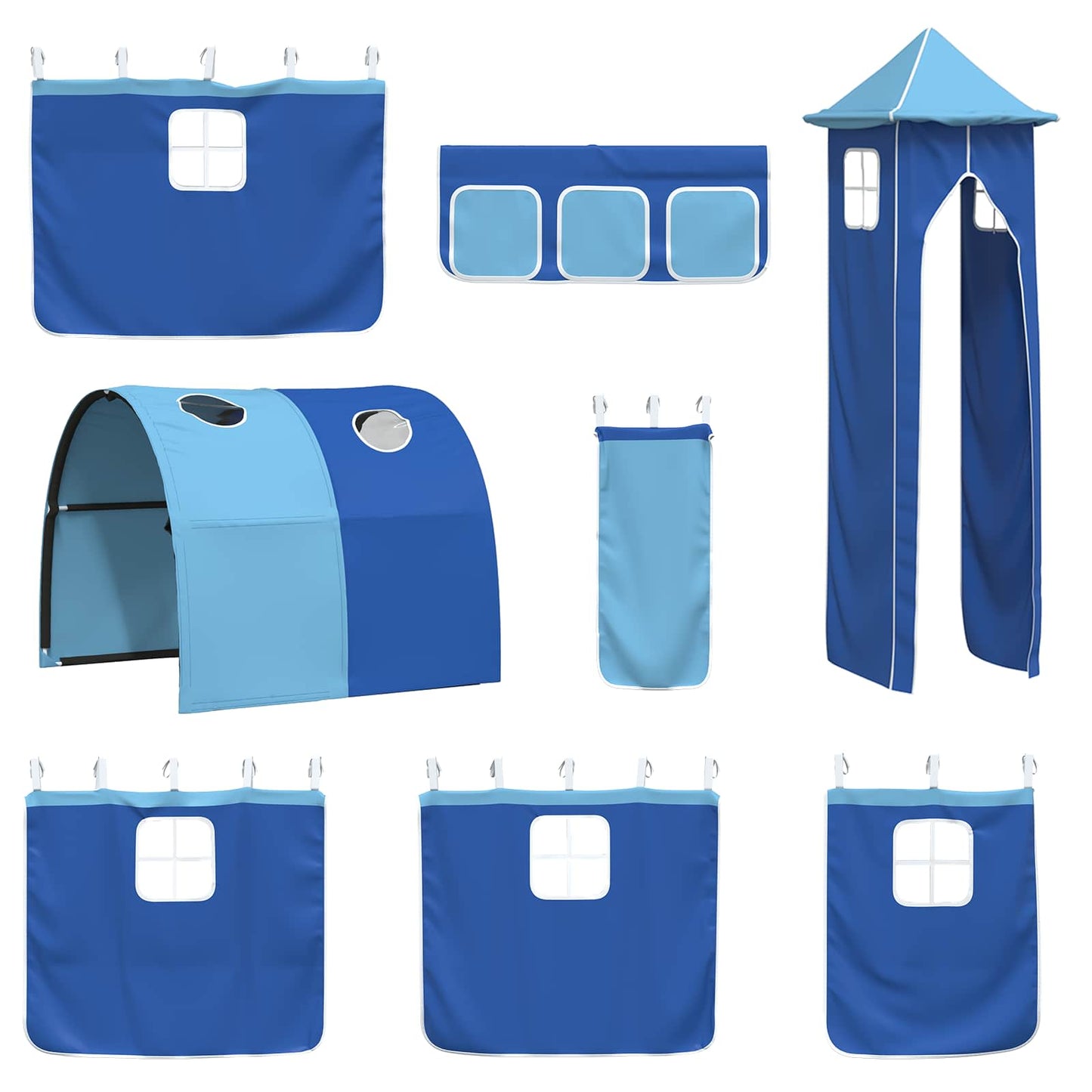 Kids'Loft Bed Frame White and Blue 90 x 190 cm Metal