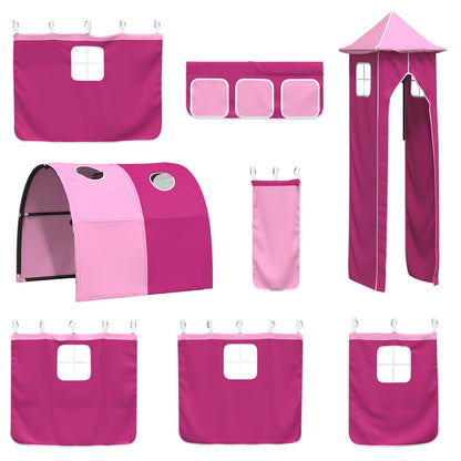 Kids'Loft Bed Frame White and Pink 100 x 190 cm Metal