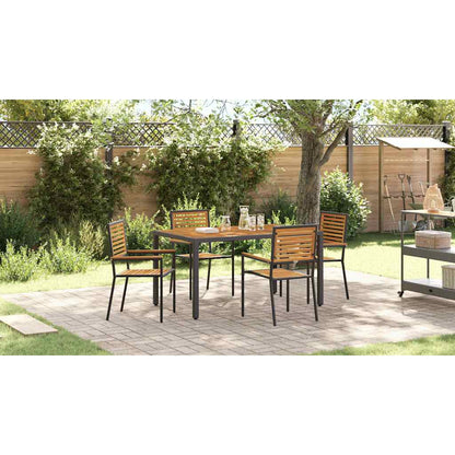 Garden Stacking Chairs 4 pcs Brown and Black 54 x 56 x 90 cm