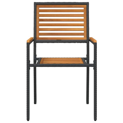Garden Stacking Chairs 4 pcs Brown and Black 54 x 56 x 90 cm