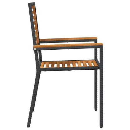 Garden Stacking Chairs 4 pcs Brown and Black 54 x 56 x 90 cm