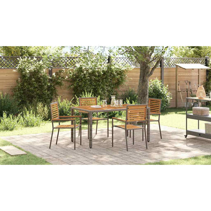 Garden Stacking Chairs 4 pcs Brown and Grey 54 x 56 x 90 cm
