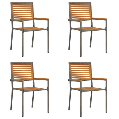 Garden Stacking Chairs 4 pcs Brown and Grey 54 x 56 x 90 cm