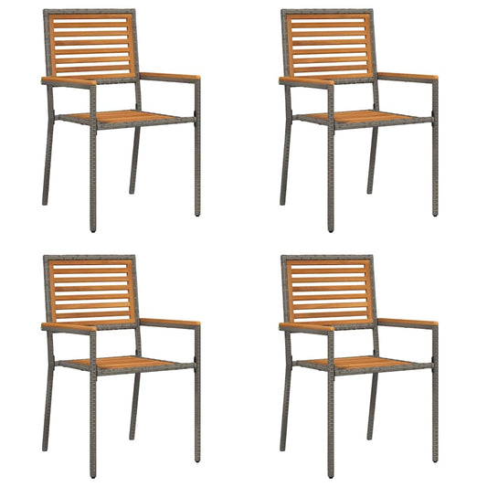 Garden Stacking Chairs 4 pcs Brown and Grey 54 x 56 x 90 cm