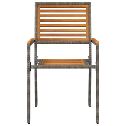 Garden Stacking Chairs 4 pcs Brown and Grey 54 x 56 x 90 cm