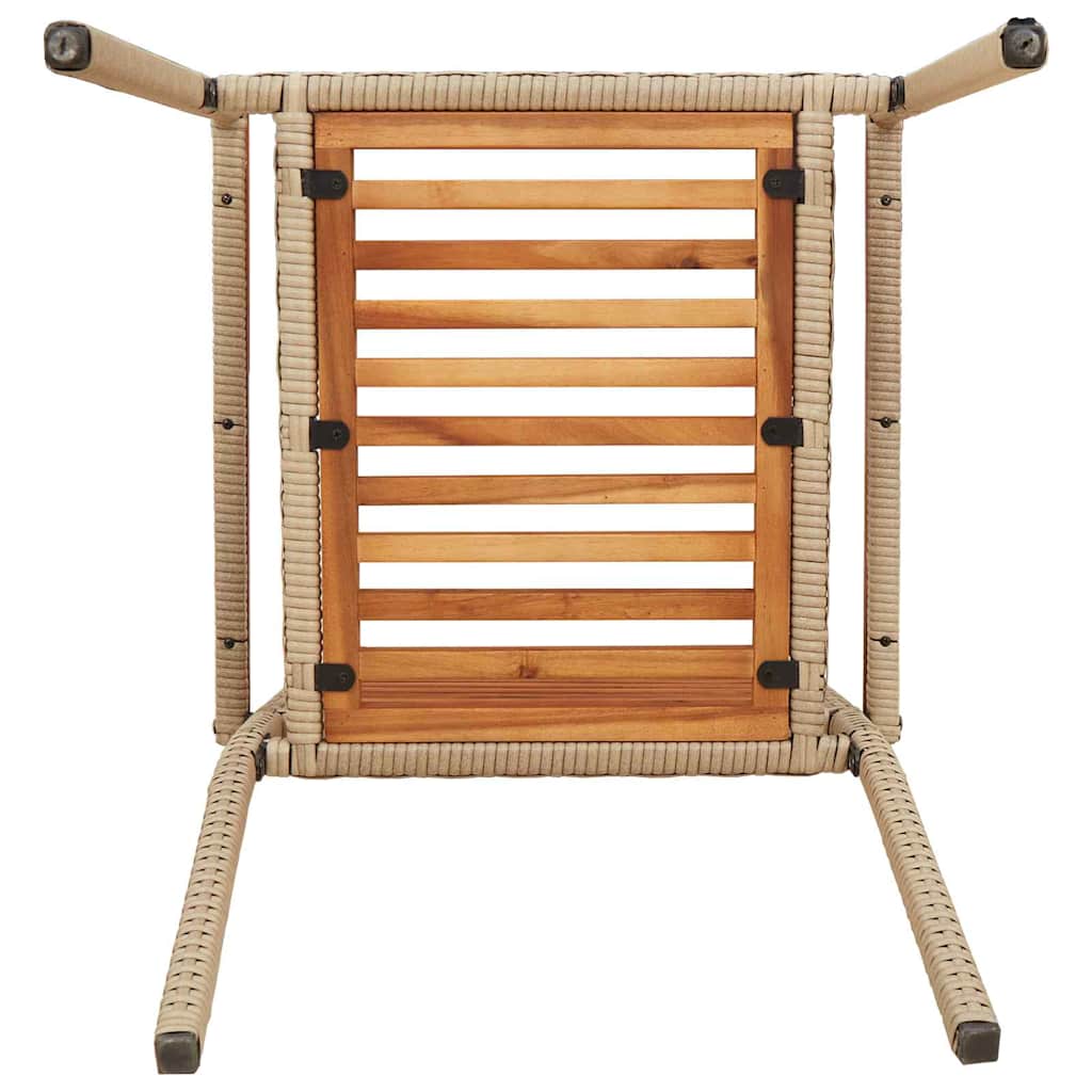 Garden Stacking Chairs 4 pcs Brown and Beige 54 x 56 x 90 cm