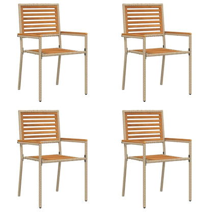 Garden Stacking Chairs 4 pcs Brown and Beige 54 x 56 x 90 cm