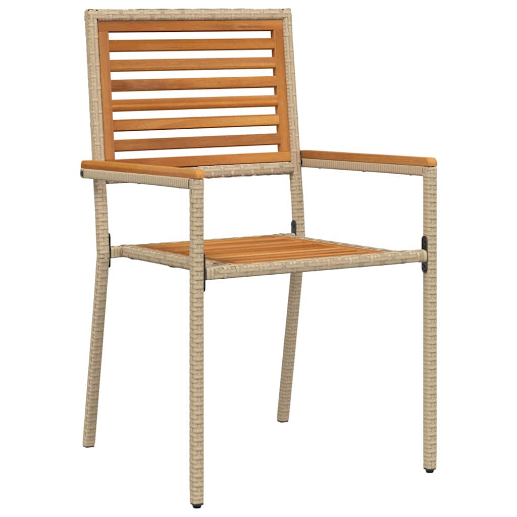 Garden Stacking Chairs 4 pcs Brown and Beige 54 x 56 x 90 cm