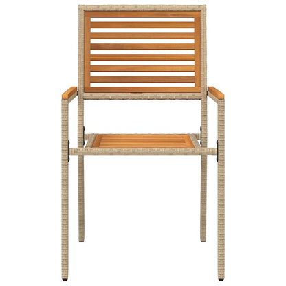 Garden Stacking Chairs 4 pcs Brown and Beige 54 x 56 x 90 cm