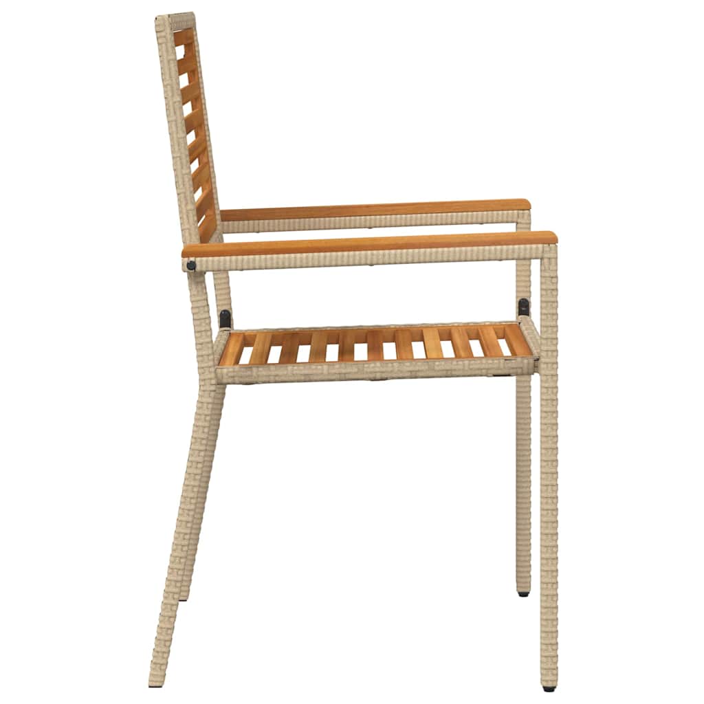 Garden Stacking Chairs 4 pcs Brown and Beige 54 x 56 x 90 cm