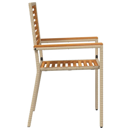 Garden Stacking Chairs 4 pcs Brown and Beige 54 x 56 x 90 cm