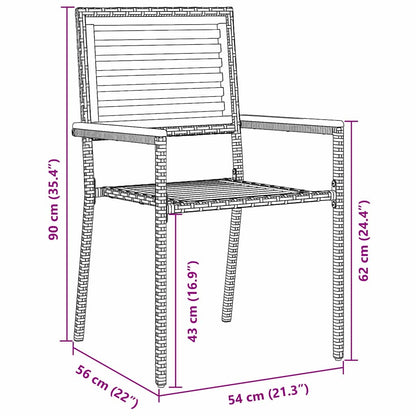 Garden Stacking Chairs 4 pcs Brown and Beige 54 x 56 x 90 cm