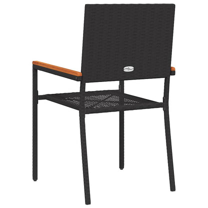 Garden Stacking Chairs 4 pcs Black and Brown 54 x 56 x 90 cm